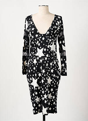 Robe mi-longue manches longues manches longues noir MANIGANCE femme