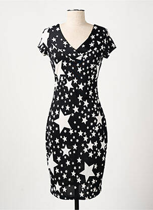 Robe mi-longue manches courtes manches courtes noir MANIGANCE femme