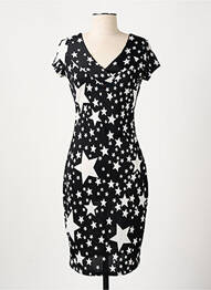 Robe mi-longue manches courtes manches courtes noir MANIGANCE femme