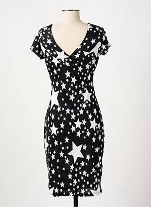 Robe mi-longue manches courtes manches courtes noir MANIGANCE femme