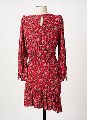 Robe courte coupe fluide manches longues rouge PABLO femme