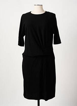 Robe mi-longue tissage crêpe manches courtes noir GERARD DAREL femme