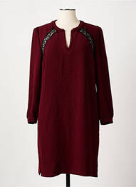 Robe mi-longue manches longues manches longues rouge GERARD DAREL femme