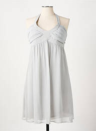 Robe mi-longue tissage crêpe fines bretelles gris MANIGANCE femme