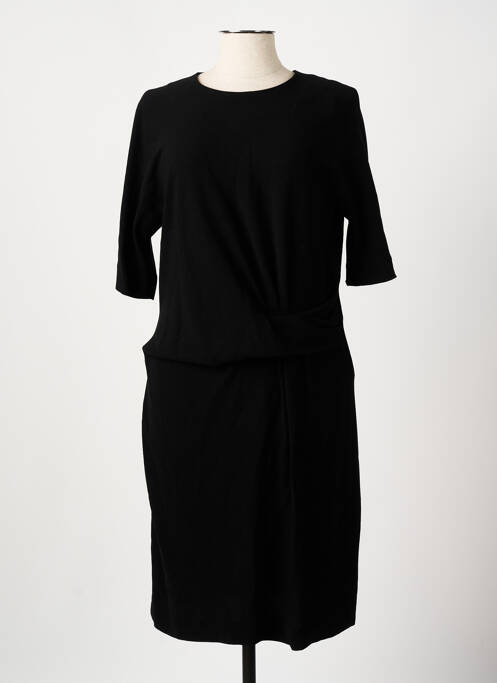 Robe mi-longue tissage crêpe manches courtes noir GERARD DAREL femme