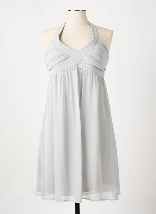 Robe mi-longue tissage crêpe fines bretelles gris MANIGANCE femme