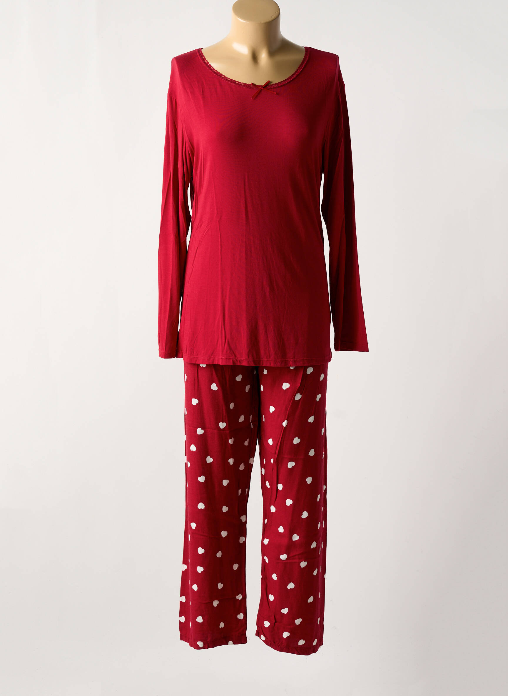 Pyjama Manches Longues Rouge Caress Femme 2577073-rouge0 Modz
