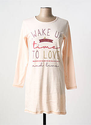 Chemise de nuit manches longues rose MELISSA BROWN femme