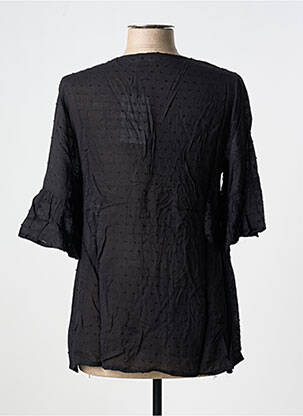 Blouse tissage popeline manches 3/4 noir MYA femme