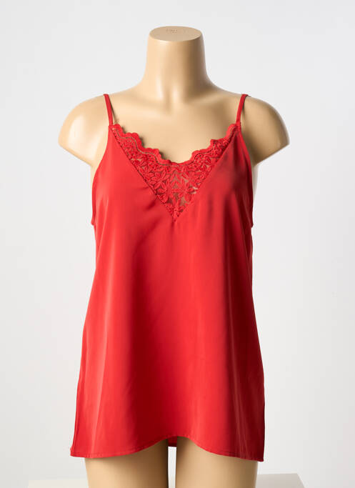 Top/caraco bretelles élastiquées ajustables rouge UNIKA femme