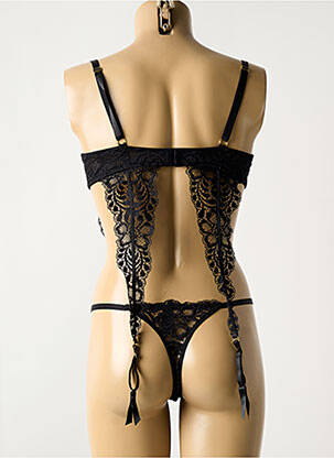 Ensemble lingerie bretelles élastiquées ajustables noir ESCORT femme