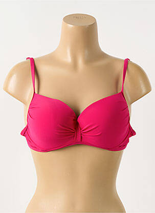 Haut de maillot de bain stretch haut soutien-gorge moulé rose VIOLETTA femme