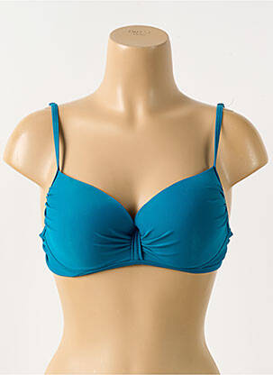 Haut de maillot de bain stretch haut soutien-gorge moulé bleu VIOLETTA femme