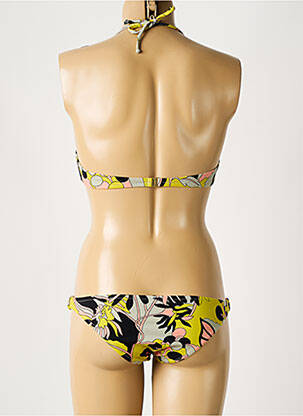 Maillot de bain 2 pièces stretch haut triangles jaune LAURA URBINATI femme