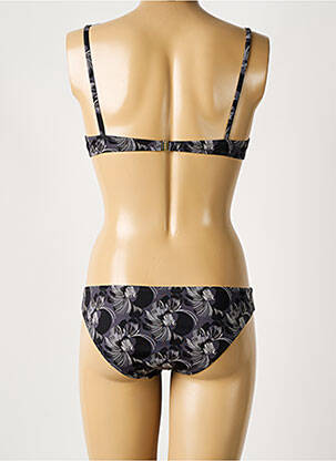 Maillot de bain 2 pièces stretch haut soutien-gorge emboitant noir LAURA URBINATI femme