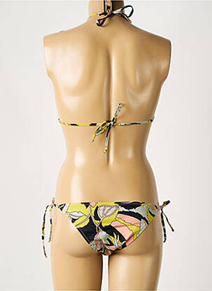 Maillot de bain 2 pièces fermeture liens à nouer haut triangles noir LAURA URBINATI femme