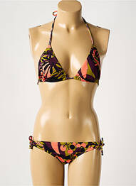 Maillot de bain 2 pièces stretch haut triangles vert LAURA URBINATI femme
