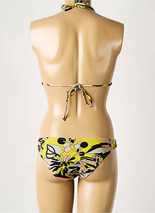 Maillot de bain 2 pièces stretch haut triangles jaune LAURA URBINATI femme