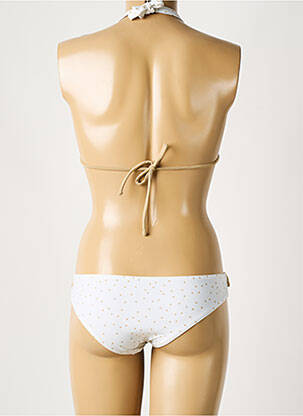 Maillot de bain 2 pièces stretch haut triangles blanc LAURA URBINATI femme