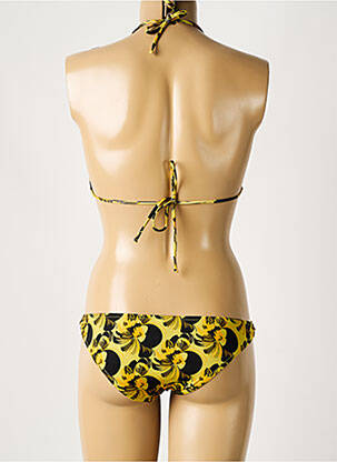 Maillot de bain 2 pièces stretch haut triangles jaune LAURA URBINATI femme