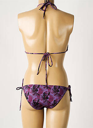 Maillot de bain 2 pièces stretch haut triangles violet LAURA URBINATI femme