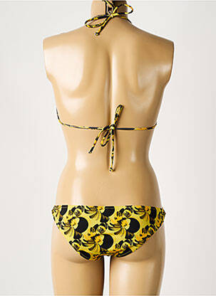 Maillot de bain 2 pièces stretch haut triangles jaune LAURA URBINATI femme