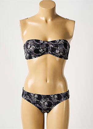 Maillot de bain 2 pièces stretch haut bandeau noir LAURA URBINATI femme