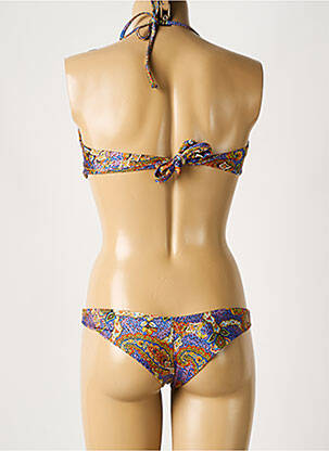 Maillot de bain 2 pièces stretch haut bandeau bleu GALLIANO femme