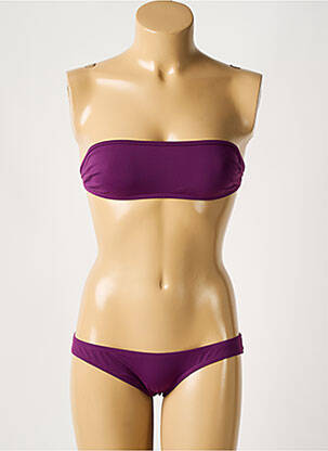 Maillot de bain 2 pièces stretch haut bandeau violet LAURA URBINATI femme