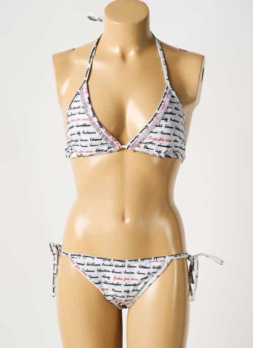 Maillot de bain 2 pièces blanc GALLIANO pour femme