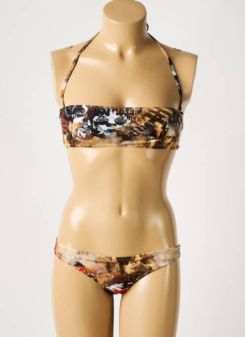 Maillot de bain 2 pièces marron GALLIANO pour femme