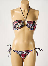 Maillot de bain 2 pièces stretch haut bandeau noir GALLIANO femme