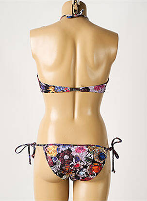 Maillot de bain 2 pièces stretch haut bandeau noir GALLIANO femme