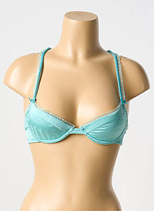 Soutien-gorge effet matière satinée haut soutien-gorge moulé bleu JOHN GALLIANO femme