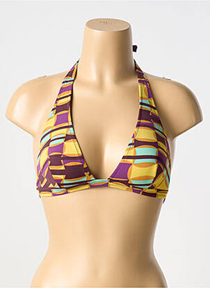 Haut de maillot de bain stretch haut triangles violet LAURA URBINATI femme