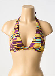 Haut de maillot de bain stretch haut triangles violet LAURA URBINATI femme