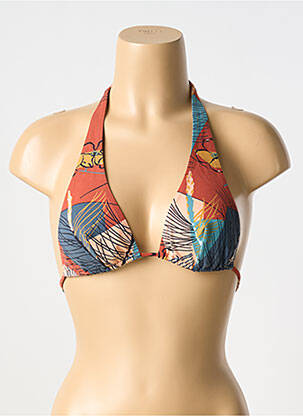Haut de maillot de bain stretch haut triangles orange LAURA URBINATI femme