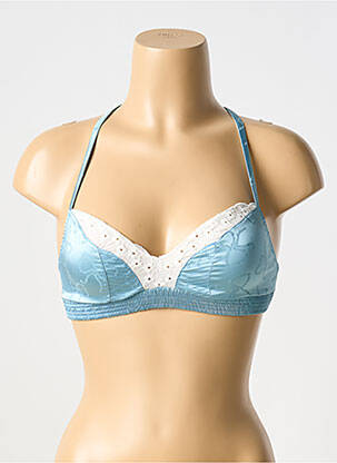Soutien-gorge effet matière satinée haut soutien-gorge emboitant bleu JOHN GALLIANO femme