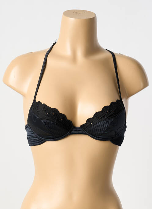 Soutien-gorge effet matière satinée haut soutien-gorge push-up noir JOHN GALLIANO femme