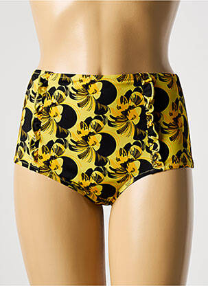 Bas de maillot de bain imprimé fleurs culotte noir LAURA URBINATI femme