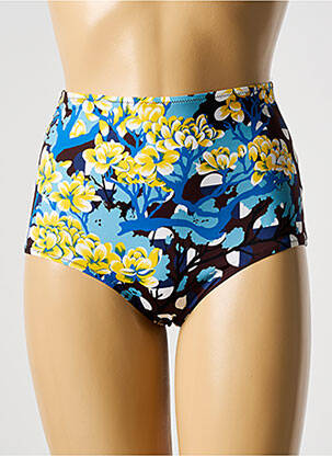 Bas de maillot de bain imprimé fleurs culotte bleu LAURA URBINATI femme