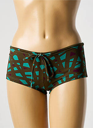 Bas de maillot de bain imprimé fantaisie short marron LAURA URBINATI femme