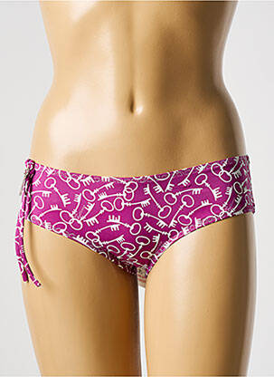Bas de maillot de bain imprimé fantaisie culotte violet GALLIANO femme