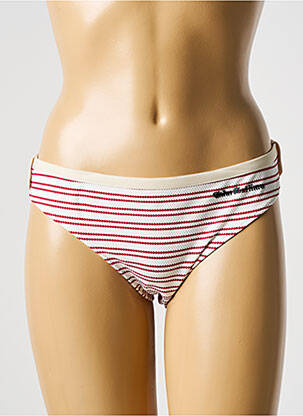 Bas de maillot de bain imprimé rayures culotte blanc GALLIANO femme