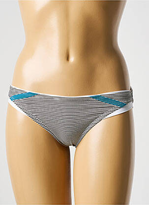Bas de maillot de bain imprimé rayures culotte blanc GALLIANO femme