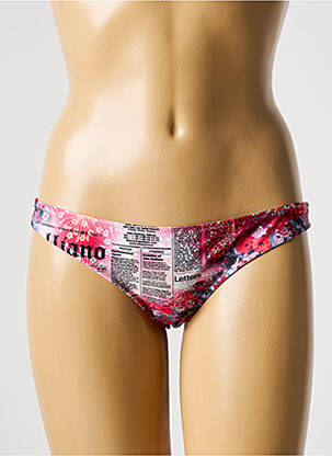 Bas de maillot de bain imprimé fantaisie bikini rose GALLIANO femme