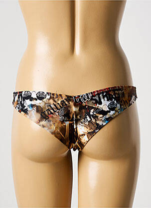 Bas de maillot de bain imprimé fantaisie bikini marron GALLIANO femme