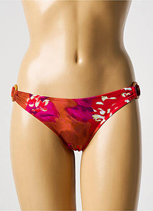 Bas de maillot de bain imprimé fleurs culotte rouge LAURA URBINATI femme