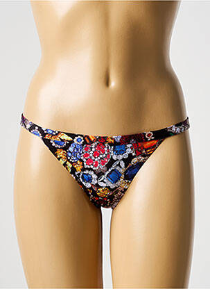 Bas de maillot de bain imprimé fantaisie bikini noir GALLIANO femme