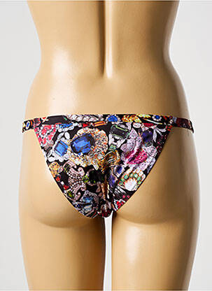 Bas de maillot de bain imprimé fantaisie bikini noir GALLIANO femme